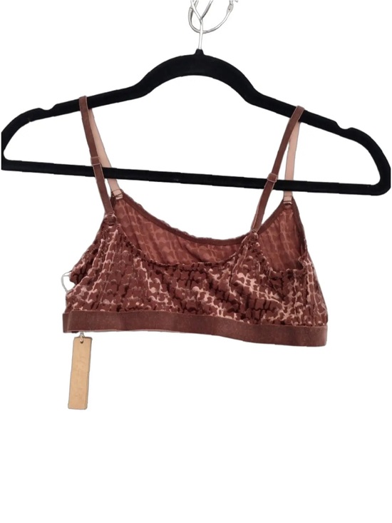 SKIMS Tops - SKIMS FLOCKED LOGO BRALETTE NWT brown glitter sparkle summer 4X